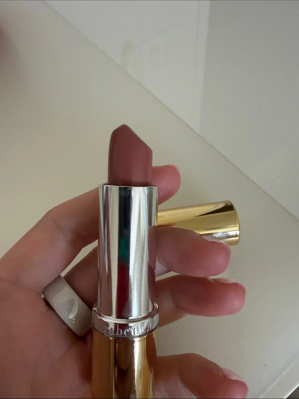 Elizabeth Arden Gold Metallic Lipstick Tube Shade Pale Petal 14